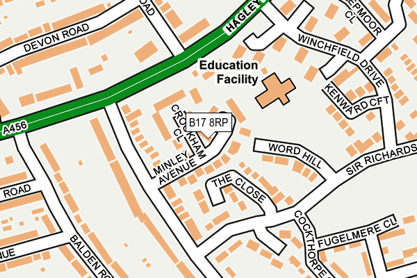 B17 8RP map - OS OpenMap – Local (Ordnance Survey)