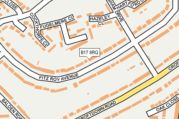 B17 8RQ map - OS OpenMap – Local (Ordnance Survey)