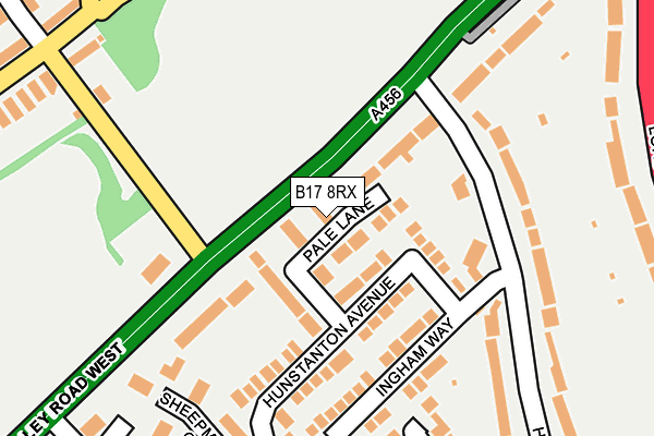 B17 8RX map - OS OpenMap – Local (Ordnance Survey)