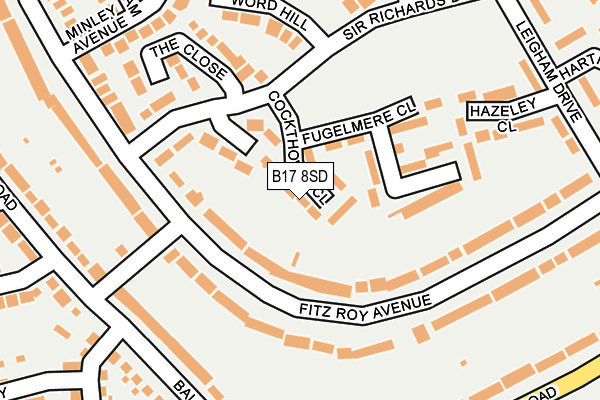 B17 8SD map - OS OpenMap – Local (Ordnance Survey)
