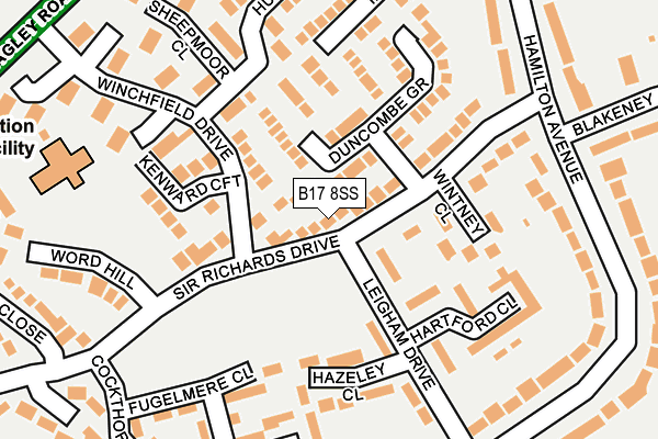 B17 8SS map - OS OpenMap – Local (Ordnance Survey)