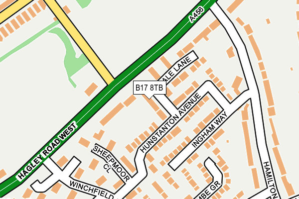 B17 8TB map - OS OpenMap – Local (Ordnance Survey)