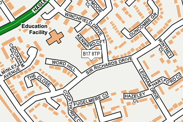 B17 8TP map - OS OpenMap – Local (Ordnance Survey)