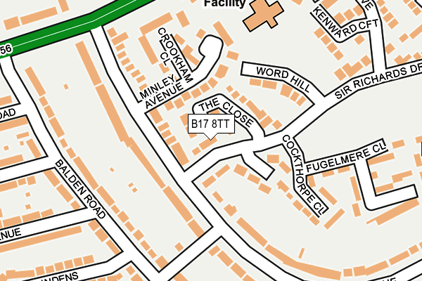 B17 8TT map - OS OpenMap – Local (Ordnance Survey)