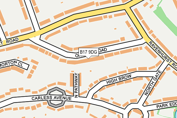 B17 9DG map - OS OpenMap – Local (Ordnance Survey)