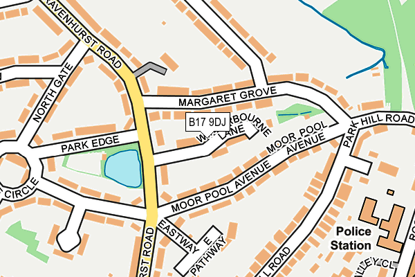 B17 9DJ map - OS OpenMap – Local (Ordnance Survey)