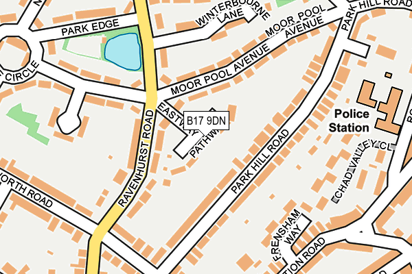 B17 9DN map - OS OpenMap – Local (Ordnance Survey)