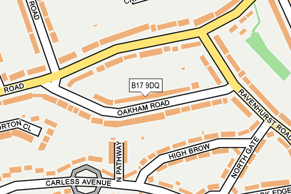 B17 9DQ map - OS OpenMap – Local (Ordnance Survey)