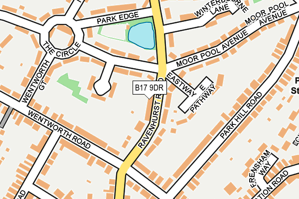 B17 9DR map - OS OpenMap – Local (Ordnance Survey)