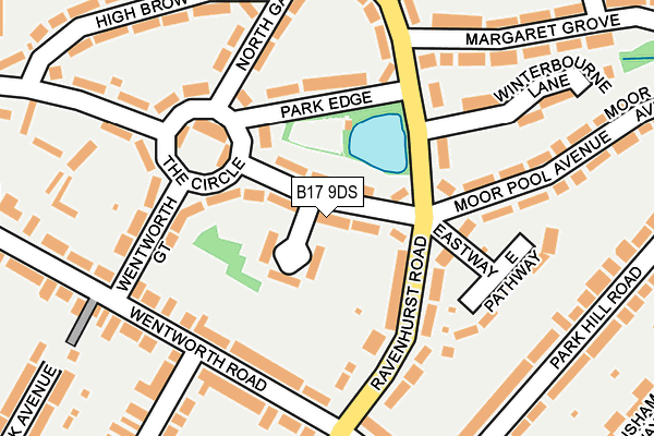 B17 9DS map - OS OpenMap – Local (Ordnance Survey)