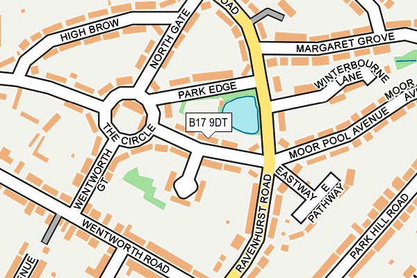 B17 9DT map - OS OpenMap – Local (Ordnance Survey)