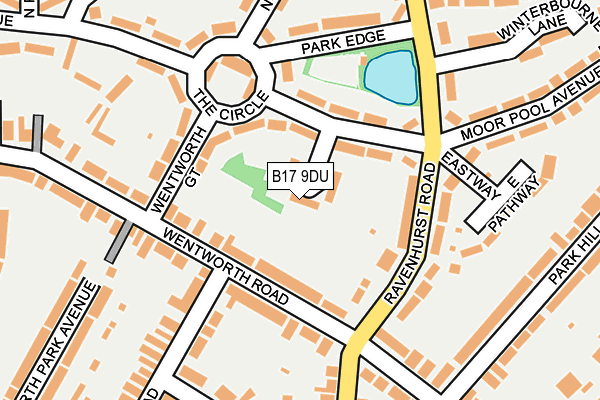 B17 9DU map - OS OpenMap – Local (Ordnance Survey)