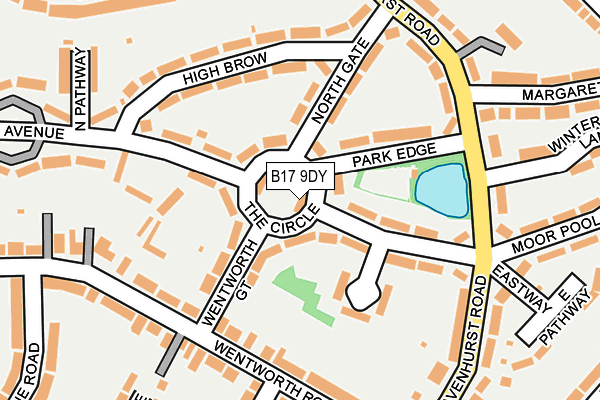 B17 9DY map - OS OpenMap – Local (Ordnance Survey)