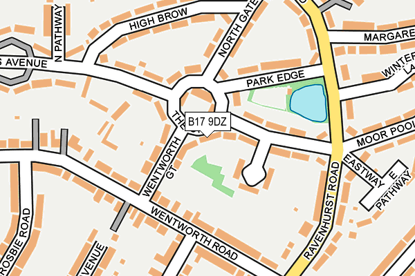 B17 9DZ map - OS OpenMap – Local (Ordnance Survey)