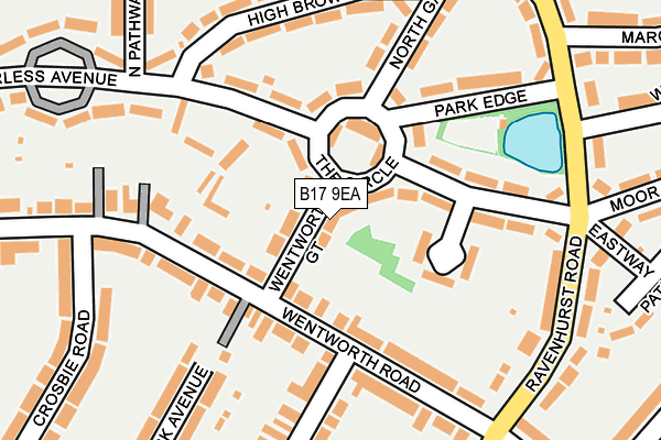 B17 9EA map - OS OpenMap – Local (Ordnance Survey)
