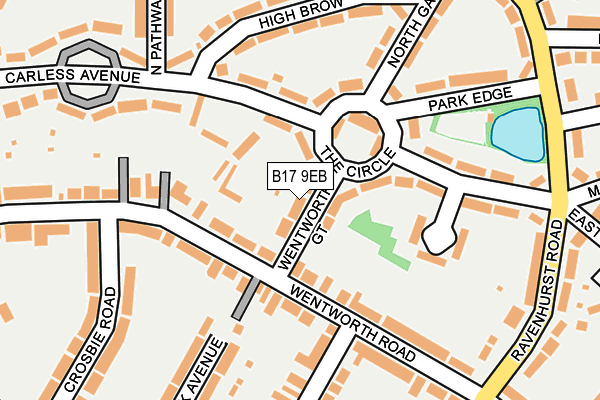 B17 9EB map - OS OpenMap – Local (Ordnance Survey)