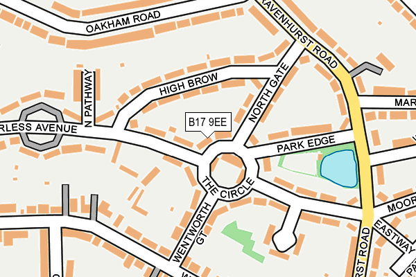 B17 9EE map - OS OpenMap – Local (Ordnance Survey)