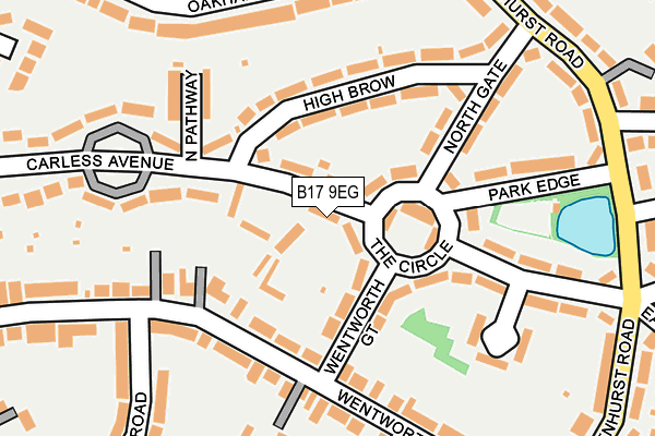 B17 9EG map - OS OpenMap – Local (Ordnance Survey)