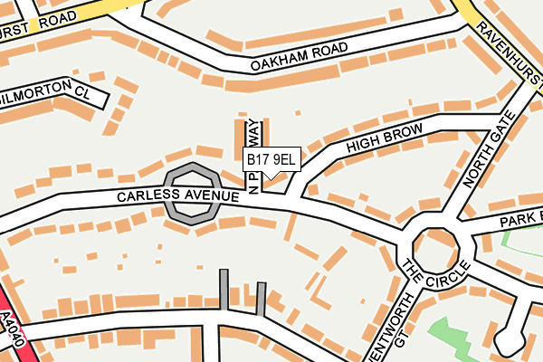 B17 9EL map - OS OpenMap – Local (Ordnance Survey)