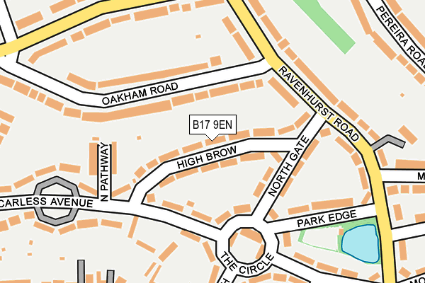 B17 9EN map - OS OpenMap – Local (Ordnance Survey)