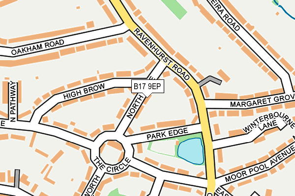B17 9EP map - OS OpenMap – Local (Ordnance Survey)