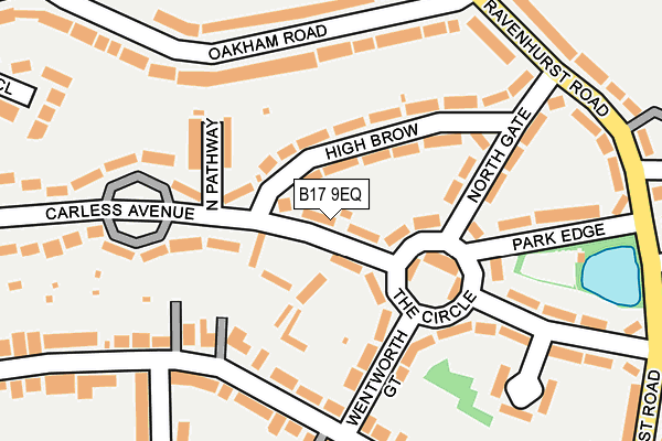 B17 9EQ map - OS OpenMap – Local (Ordnance Survey)