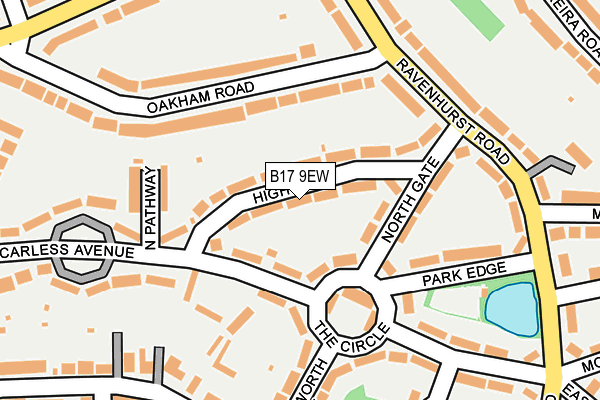 B17 9EW map - OS OpenMap – Local (Ordnance Survey)
