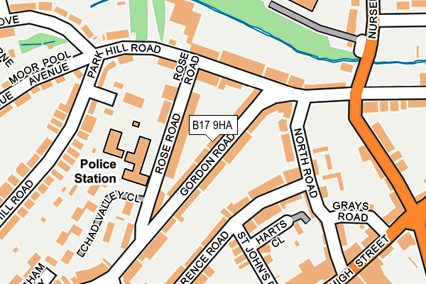 B17 9HA map - OS OpenMap – Local (Ordnance Survey)