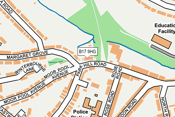 B17 9HG map - OS OpenMap – Local (Ordnance Survey)