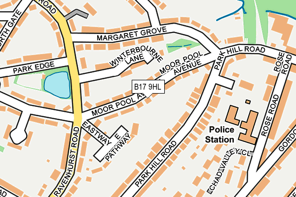 B17 9HL map - OS OpenMap – Local (Ordnance Survey)