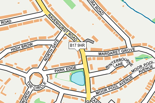 B17 9HR map - OS OpenMap – Local (Ordnance Survey)