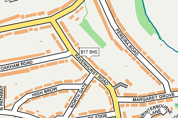 B17 9HS map - OS OpenMap – Local (Ordnance Survey)