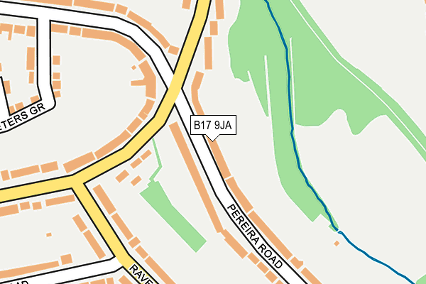 B17 9JA map - OS OpenMap – Local (Ordnance Survey)