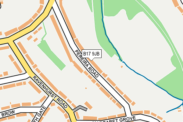 B17 9JB map - OS OpenMap – Local (Ordnance Survey)