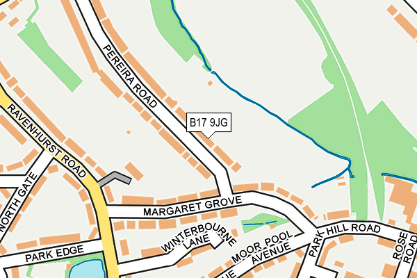 B17 9JG map - OS OpenMap – Local (Ordnance Survey)