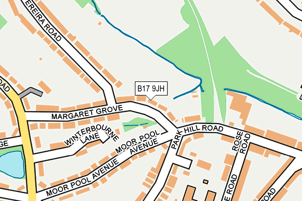 B17 9JH map - OS OpenMap – Local (Ordnance Survey)