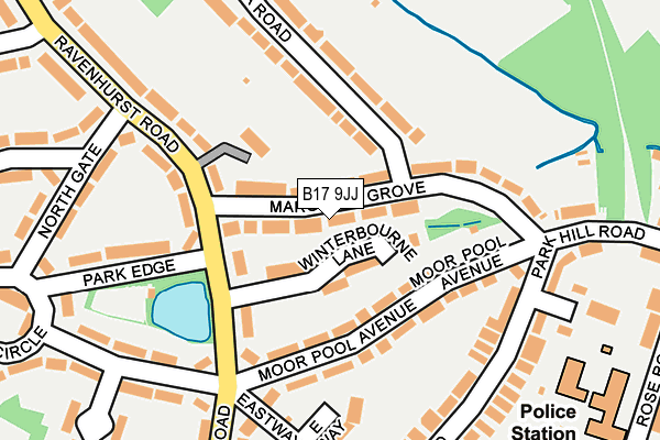 B17 9JJ map - OS OpenMap – Local (Ordnance Survey)