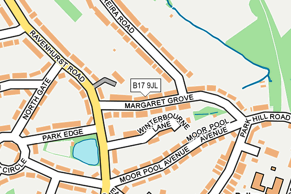 B17 9JL map - OS OpenMap – Local (Ordnance Survey)
