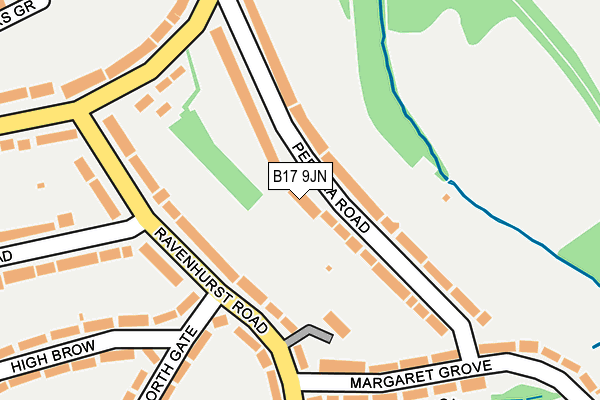 B17 9JN map - OS OpenMap – Local (Ordnance Survey)