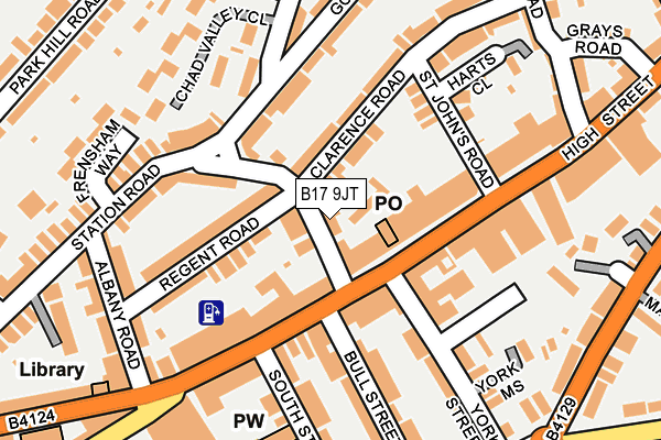 B17 9JT map - OS OpenMap – Local (Ordnance Survey)