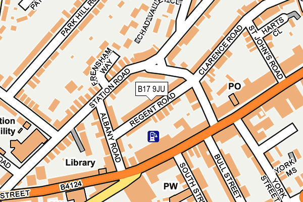 B17 9JU map - OS OpenMap – Local (Ordnance Survey)