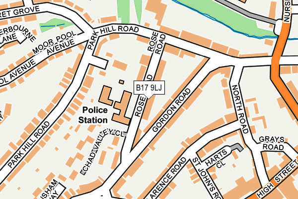 B17 9LJ map - OS OpenMap – Local (Ordnance Survey)