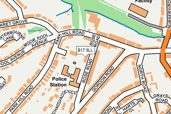 B17 9LL map - OS OpenMap – Local (Ordnance Survey)