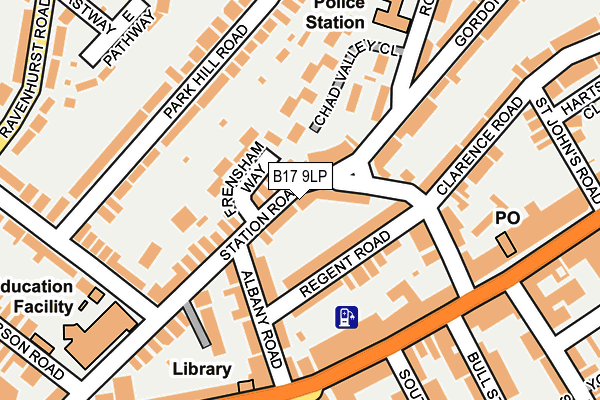 B17 9LP map - OS OpenMap – Local (Ordnance Survey)