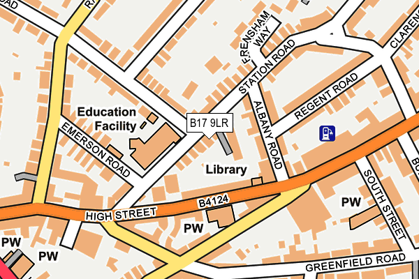 B17 9LR map - OS OpenMap – Local (Ordnance Survey)