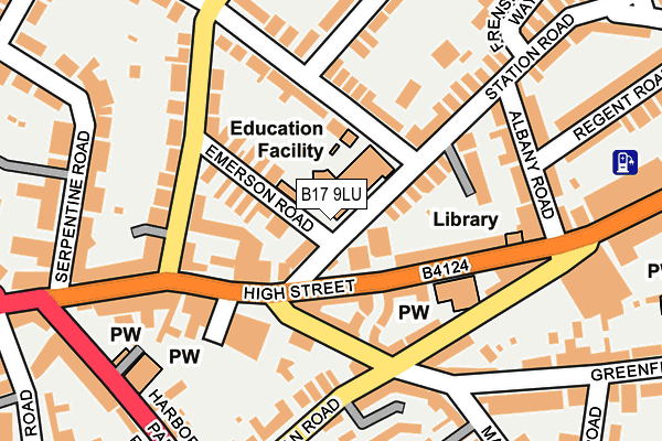 B17 9LU map - OS OpenMap – Local (Ordnance Survey)
