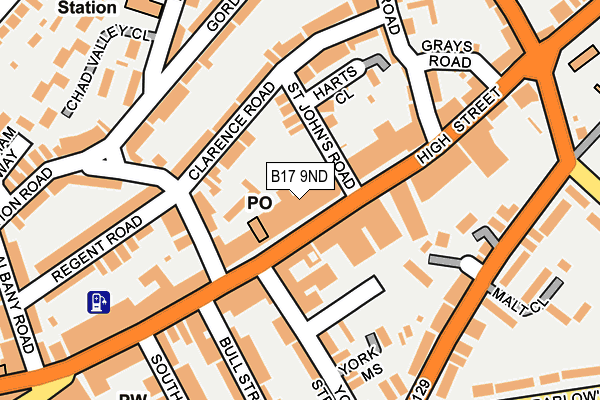 B17 9ND map - OS OpenMap – Local (Ordnance Survey)