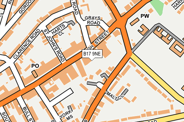 B17 9NE map - OS OpenMap – Local (Ordnance Survey)