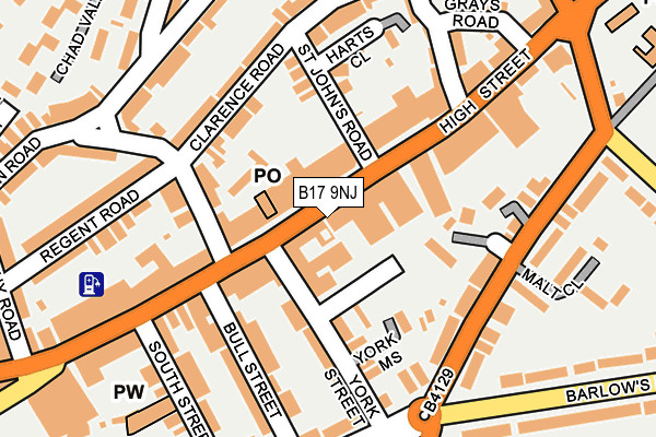 B17 9NJ map - OS OpenMap – Local (Ordnance Survey)