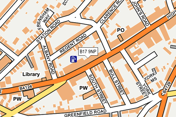 B17 9NP map - OS OpenMap – Local (Ordnance Survey)